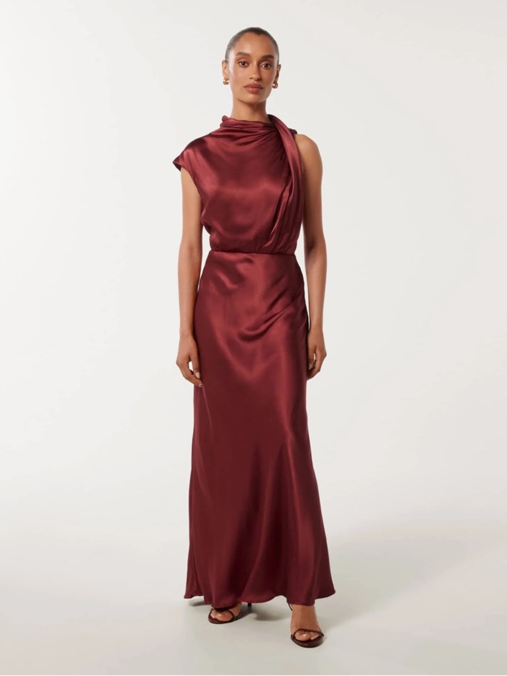 NWT EVER NEW BURNT ORANGE SATIN MAXI DRESS 8 | WEDDING GUEST DRESS